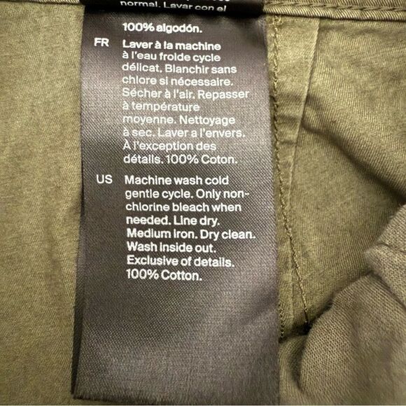 COS Pants Womens Sz 14 Army Green High Rise Tapered Straight Leg Utility Cotton - Picture 11 of 14